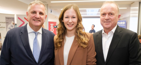 Bild Eduard Berger, Staatssekretärin Claudia Plakolm und Thomas Prantner bei der Wiener Privatbank